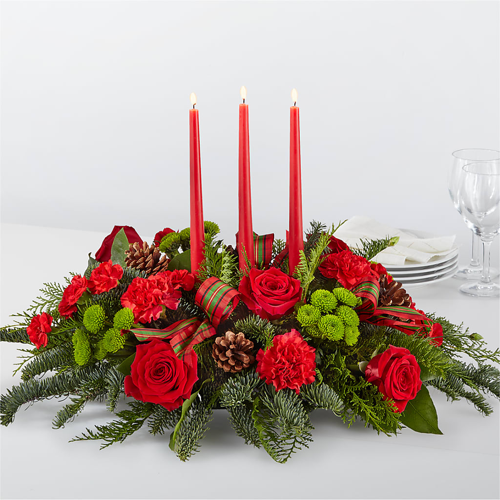 By the Candlelight Centerpiece – Konbit Flowers Group Llc, Brooklyn NY