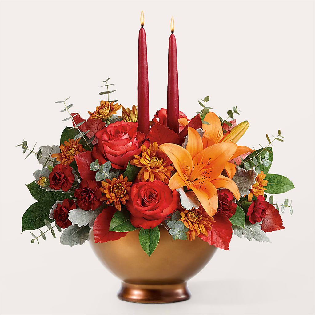 Fruits of Fall Centerpiece – Konbit Flowers Group Llc, Brooklyn NY