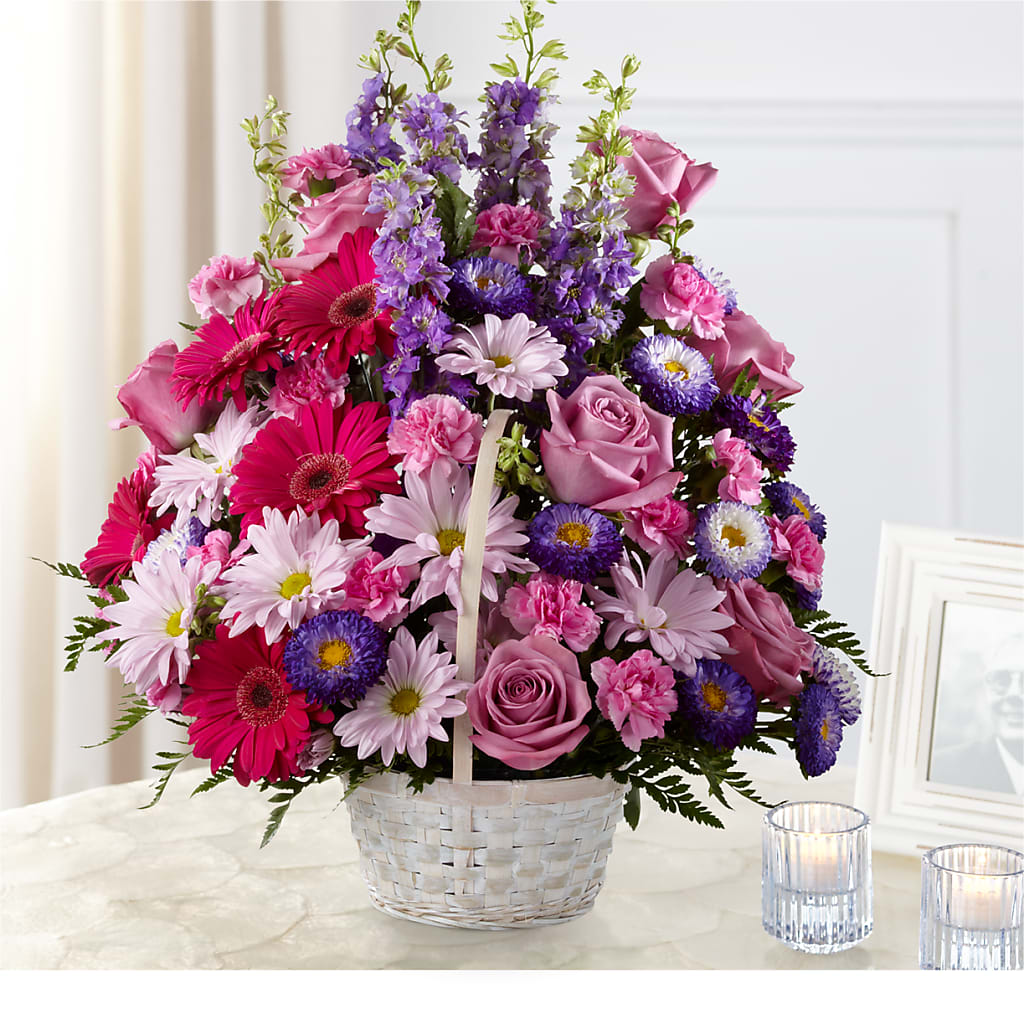Pastel Peace Basket – Konbit Flowers Group Llc, Brooklyn NY