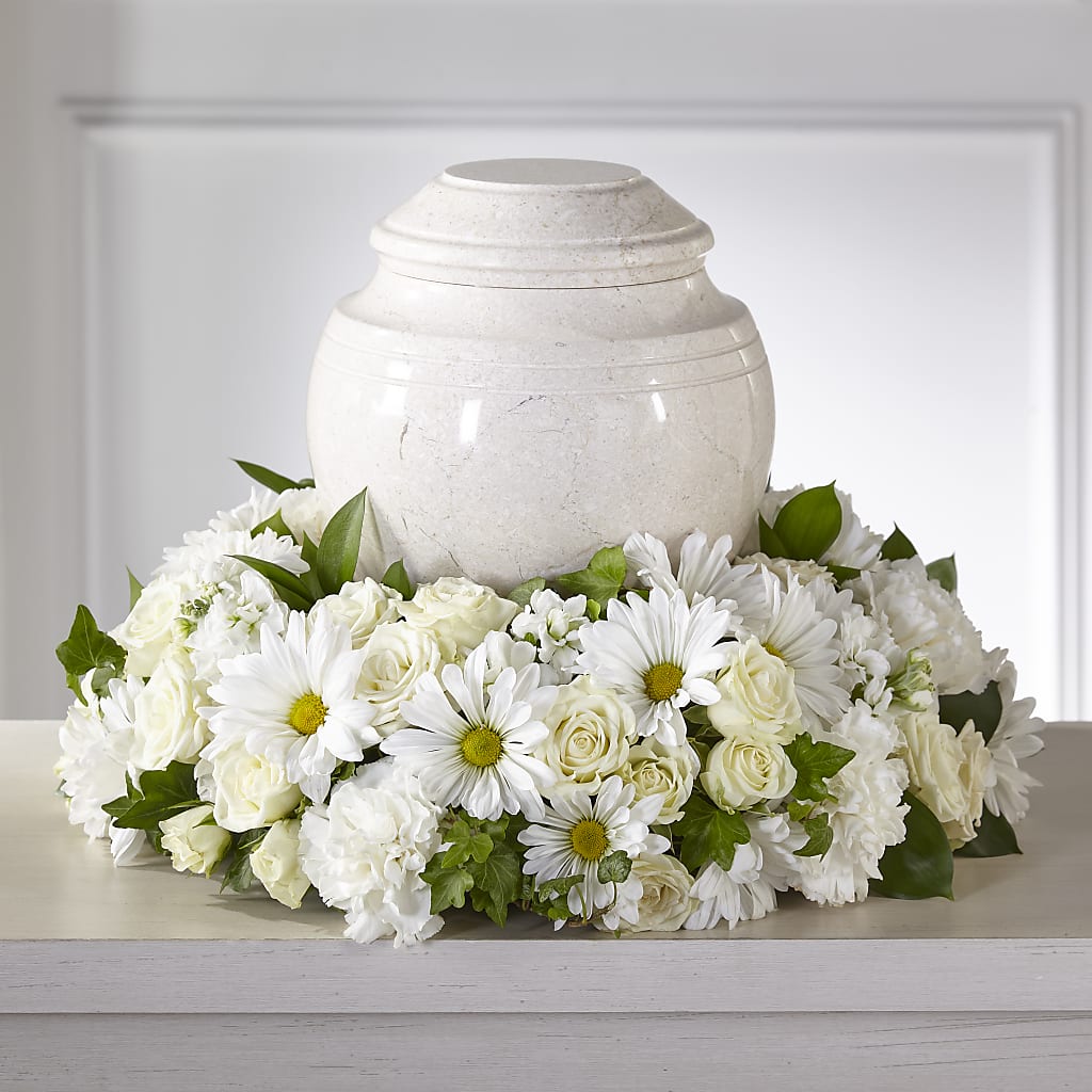 Ivory Gardens Cremation Adornment – Konbit Flowers Group Llc, Brooklyn NY