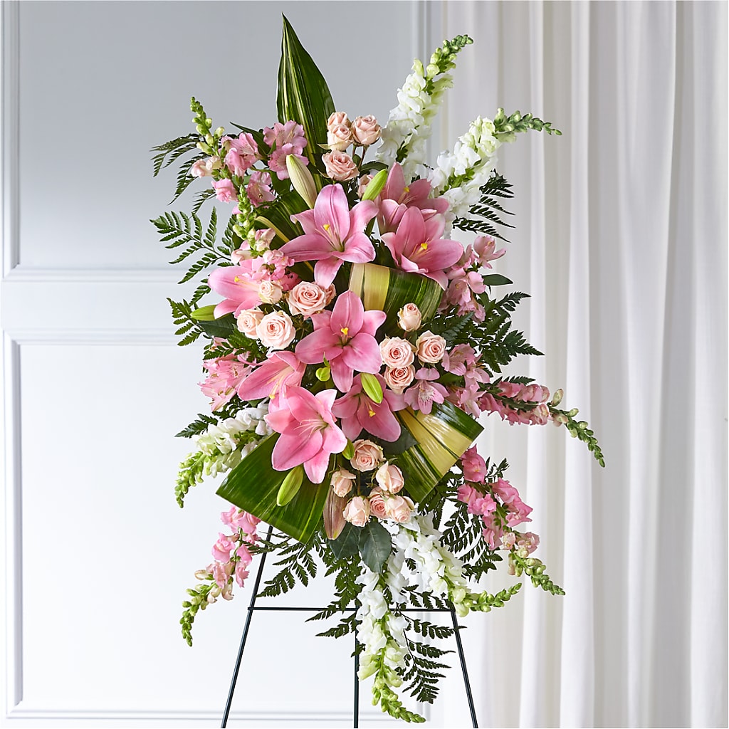 Elegant Embrace Standing Spray – Konbit Flowers Group Llc, Brooklyn NY
