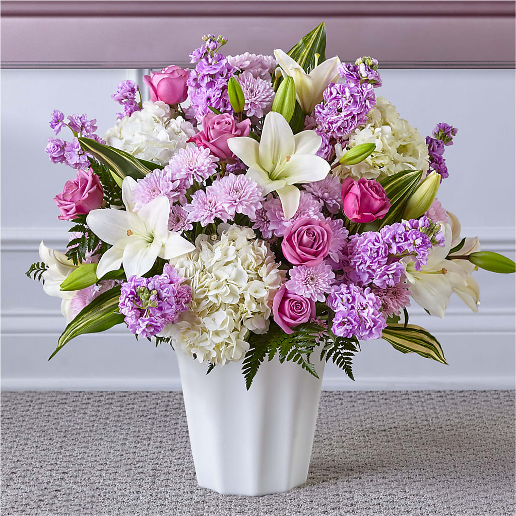 Heaven Sent Floor Basket – Konbit Flowers Group Llc, Brooklyn NY