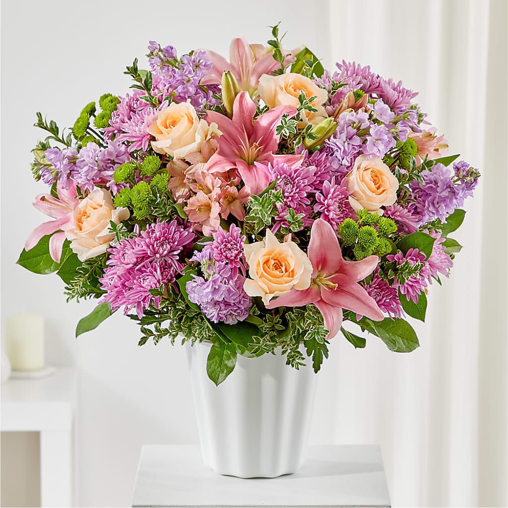 Supportive Embrace Tabletop Basket – Konbit Flowers Group Llc, Brooklyn NY