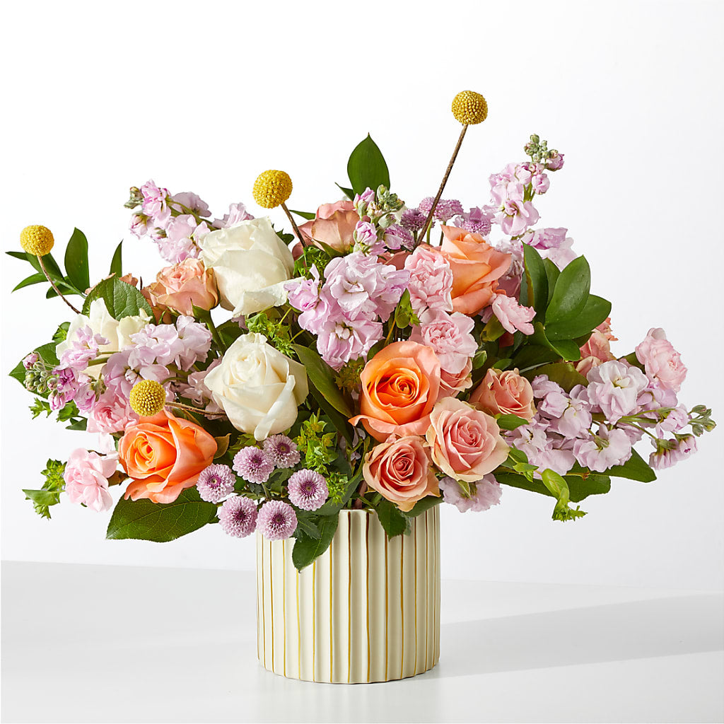 French Market Bouquet with Ivory Vase – Konbit Flowers Group Llc, Brooklyn NY