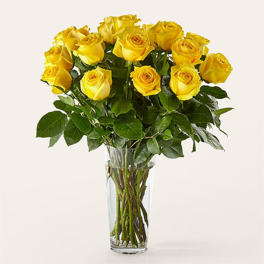Long Stem Yellow Rose Bouquet –  Konbit Flowers Group Llc, Brooklyn NY
