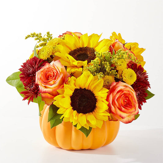 Golden Gourd Pumpkin Bouquet –  Konbit Flowers Group Llc, Brooklyn NY