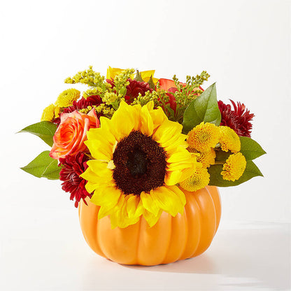 Golden Gourd Pumpkin Bouquet –  Konbit Flowers Group Llc, Brooklyn NY