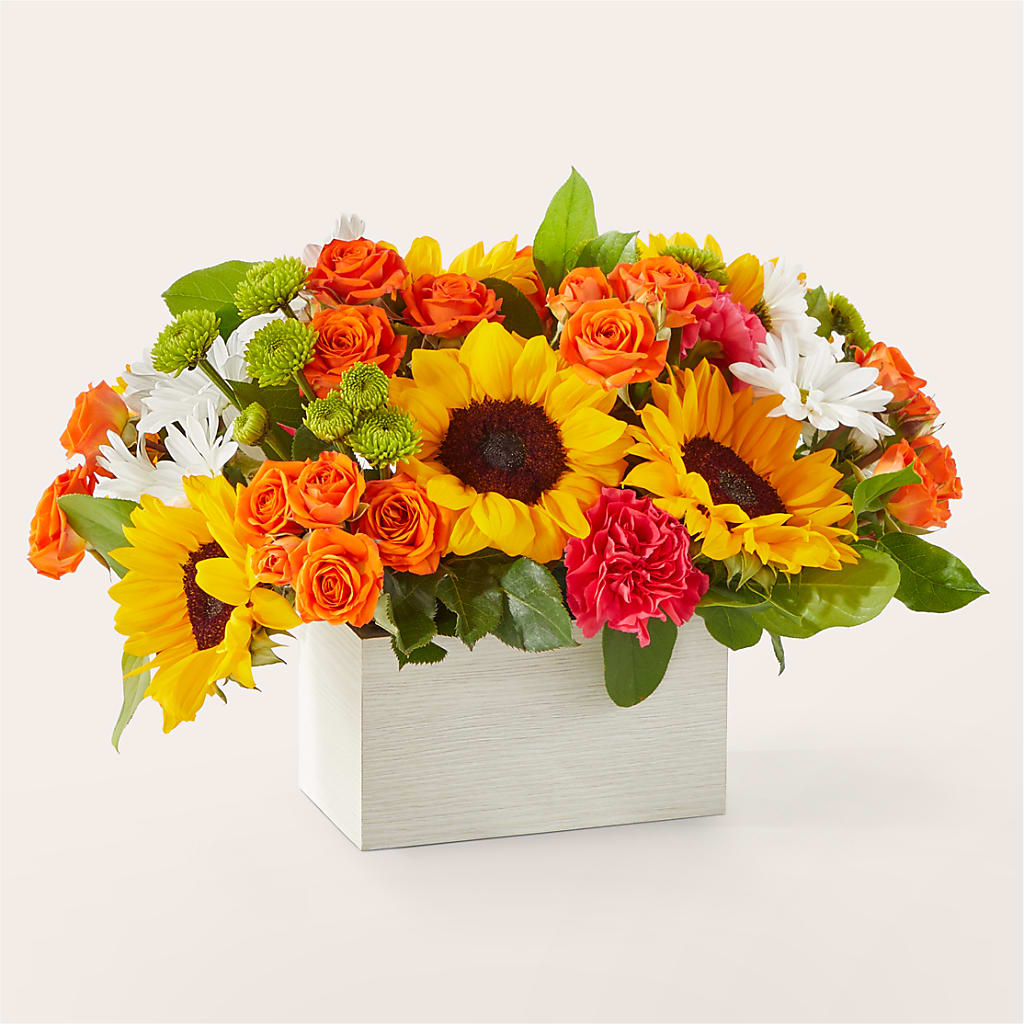 Sun-drenched Blooms Box Bouquet –  Konbit Flowers Group Llc, Brooklyn NY