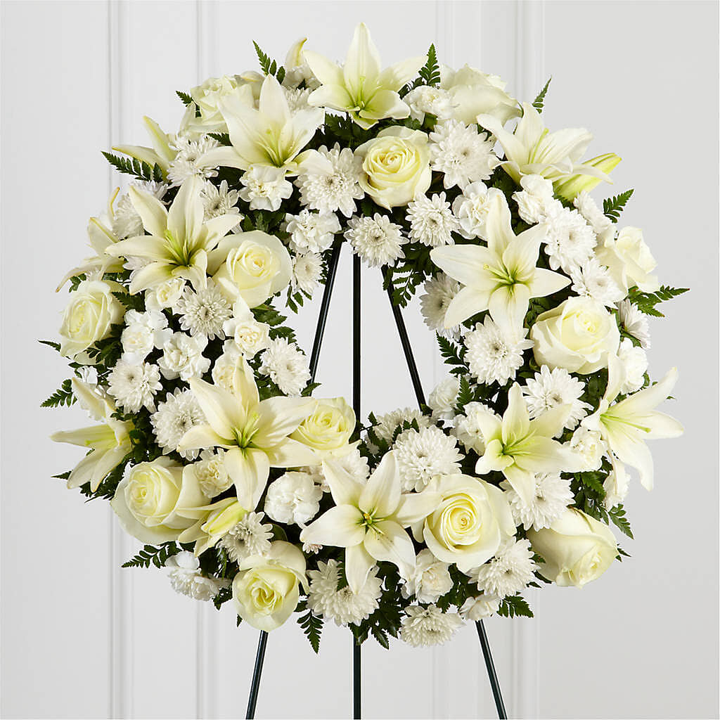 Treasured Tribute Wreath –  Konbit Flowers Group Llc, Brooklyn NY