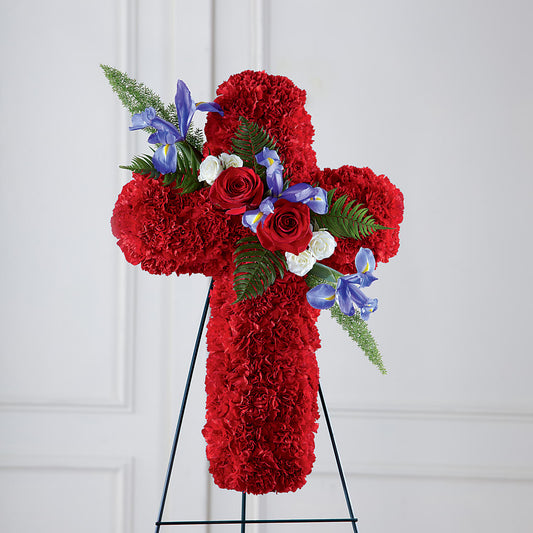 Faithful Hero Floral Cross –  Konbit Flowers Group Llc, Brooklyn NY