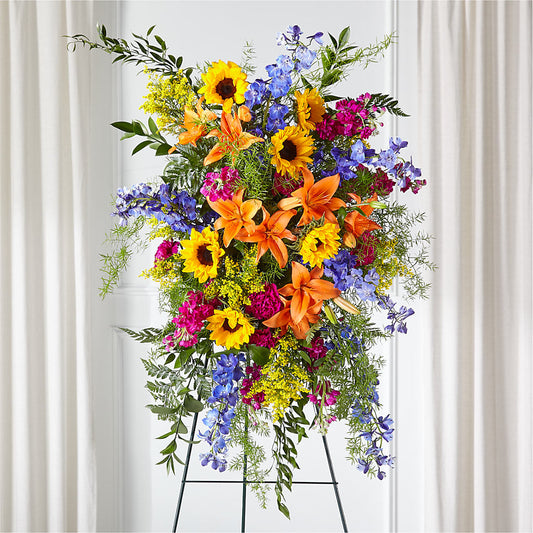 Sunlit Memories Standing Spray (Standard) –  Konbit Flowers Group Llc, Brooklyn NY