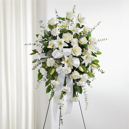 With Care Standing Spray –  Konbit Flowers Group Llc, Brooklyn NY