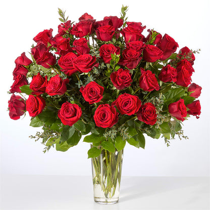 Forever Yours Fifty Stem Red Rose Bouquet –  Konbit Flowers Group Llc, Brooklyn NY